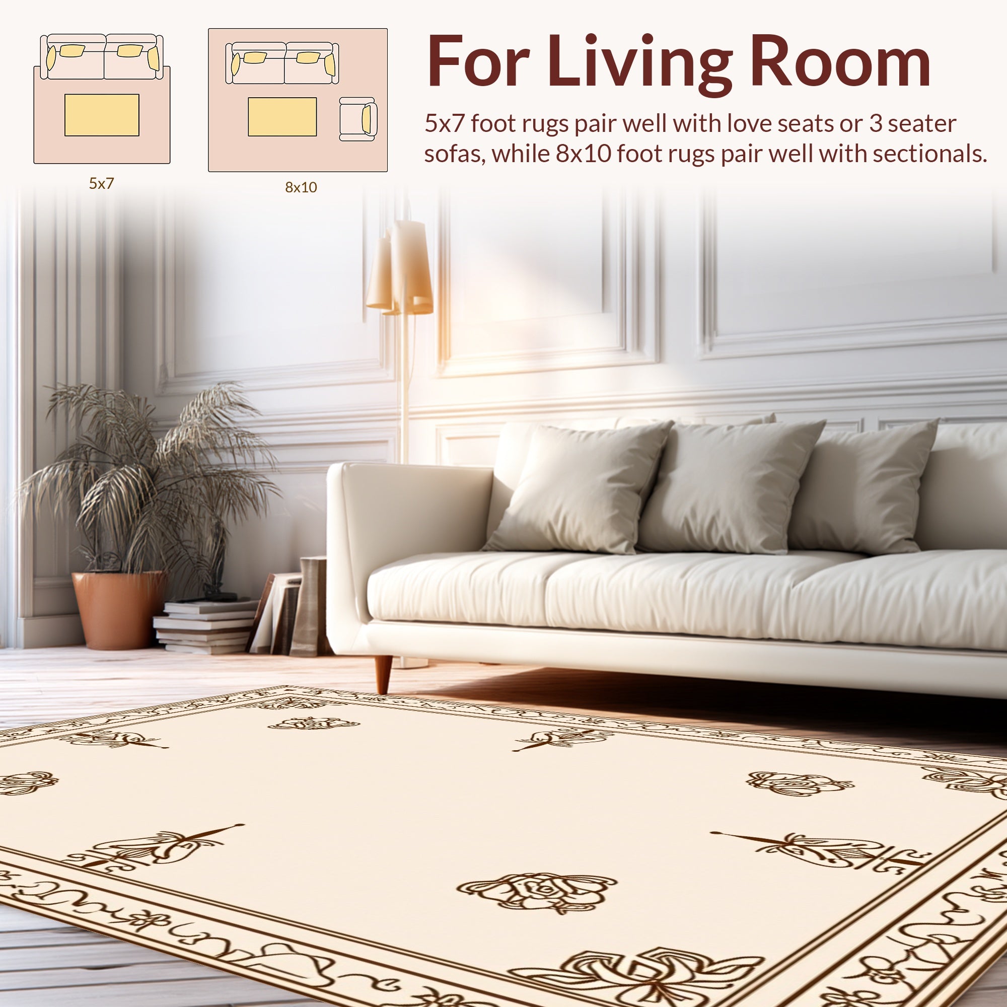 Ornate Floral Borders and Accents Rug