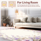 Lavender Floral Vines Watercolor Rug