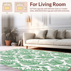 Lush Green Leafy Botanical Pattern Rug