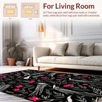 Whimsical Birds and Blossoms Pattern Rug