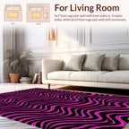 Vibrant Pink Wave Pattern Rug
