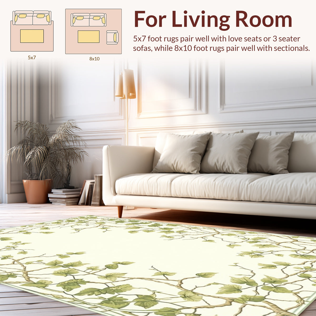 Botanical Pattern Area Rugs Vine Botanical Pattern Rug – bauhaus