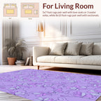 Delicate Floral Outline Lavender Print Rug