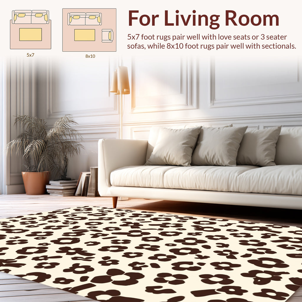 Loose Floral Shapes Pattern Rug