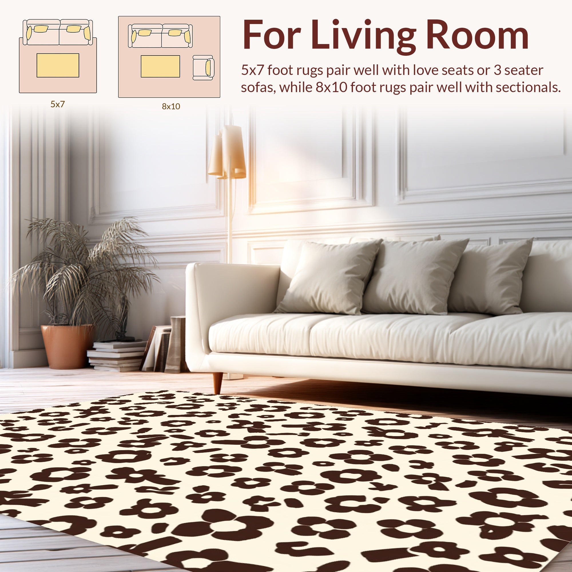 Loose Floral Shapes Pattern Rug