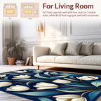 Elegant White Tulip Floral Art Rug