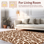 Brown Beige Organic Pattern Rug