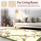 Floral Whimsical Rose Vine Design Rug