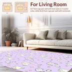 Whimsical Floral Blob Pattern Rug