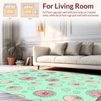 Whimsical Floral Sketch Pattern Rug