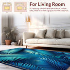 Tropical Leaf Pattern Abstract Rug