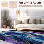 Deep Blue Purple Agate Swirl Rug