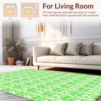 Verdant Leaf Patterned Geometric Rug