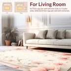 Soft Pink Floral Vine Pattern Rug