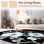 Elegant White Floral Branches Pattern Rug