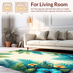 Tropical Floral Leaves Pattern Rug