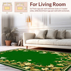 Golden Butterfly Floral Vines Design Rug