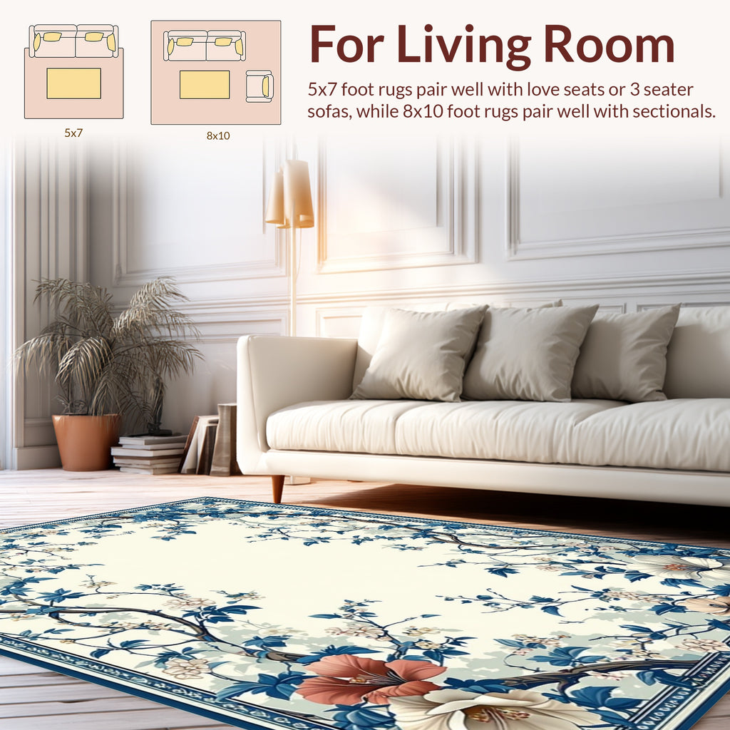 Floral Archway Delightful Blue Vine Rug
