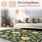 Art Nouveau White Floral Pattern Rug