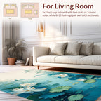 Serene Water Lily Pond Scene Rug