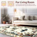 Insects and Floral Vintage Pattern Rug