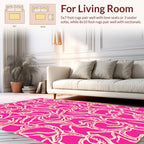 Hot Pink Abstract Ribbon Pattern Rug