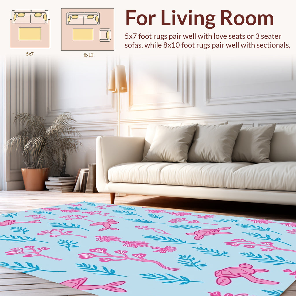 Pink Turtle Coral Pattern Rug