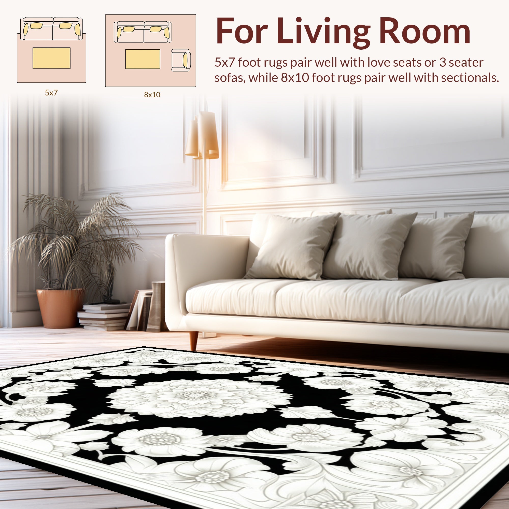 Ornate Floral Mandala Design Rug