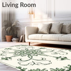 Emerald Green Floral Medallion Rug