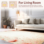 Soft Peach Floral Meadow Design Rug