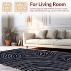 Abstract Swirls Dark Contemporary Pattern Rug