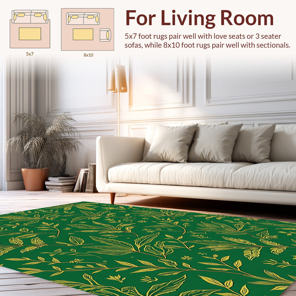 Nature's Lush Foliage Pattern Rug