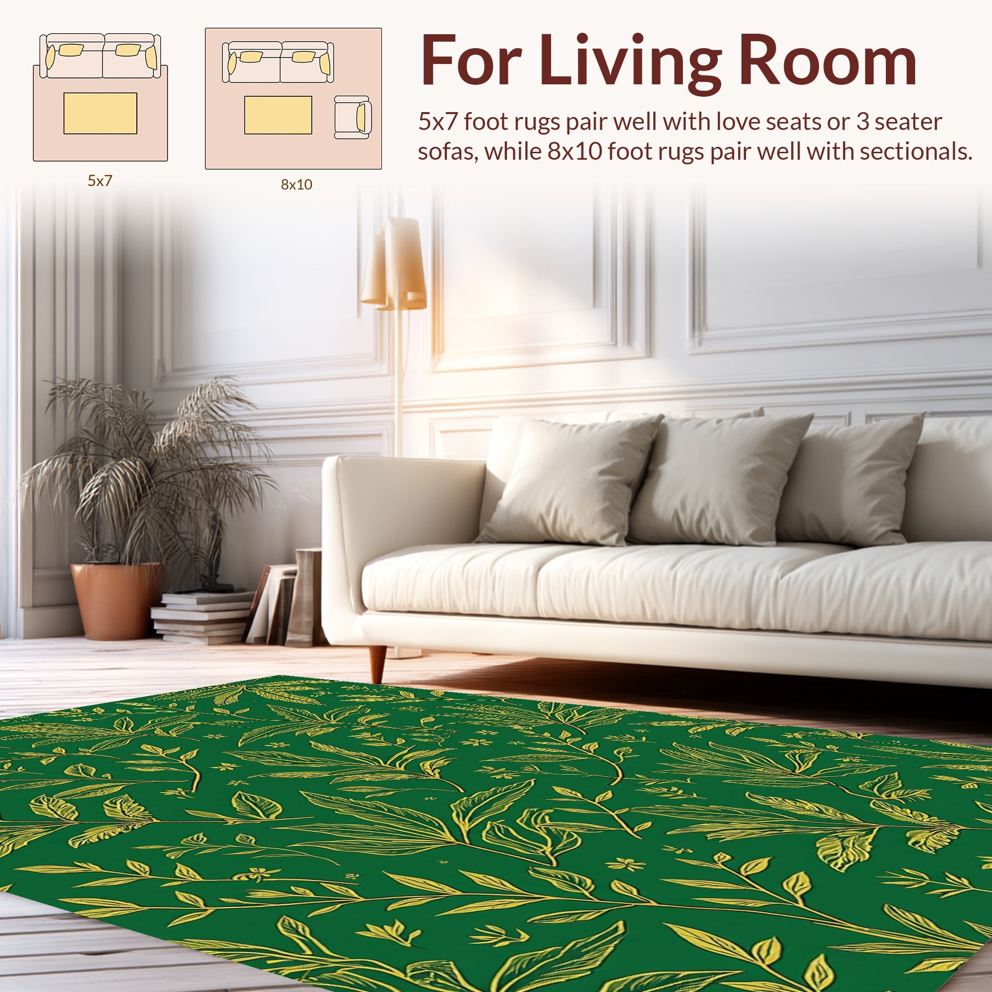 Nature's Lush Foliage Pattern Rug