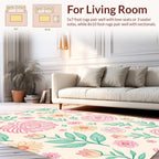Pastel Floral Garden Pattern Rug