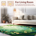 Whimsical Floral Forest Scene Rug