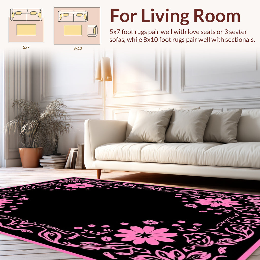Bountiful Floral Frame Design Rug