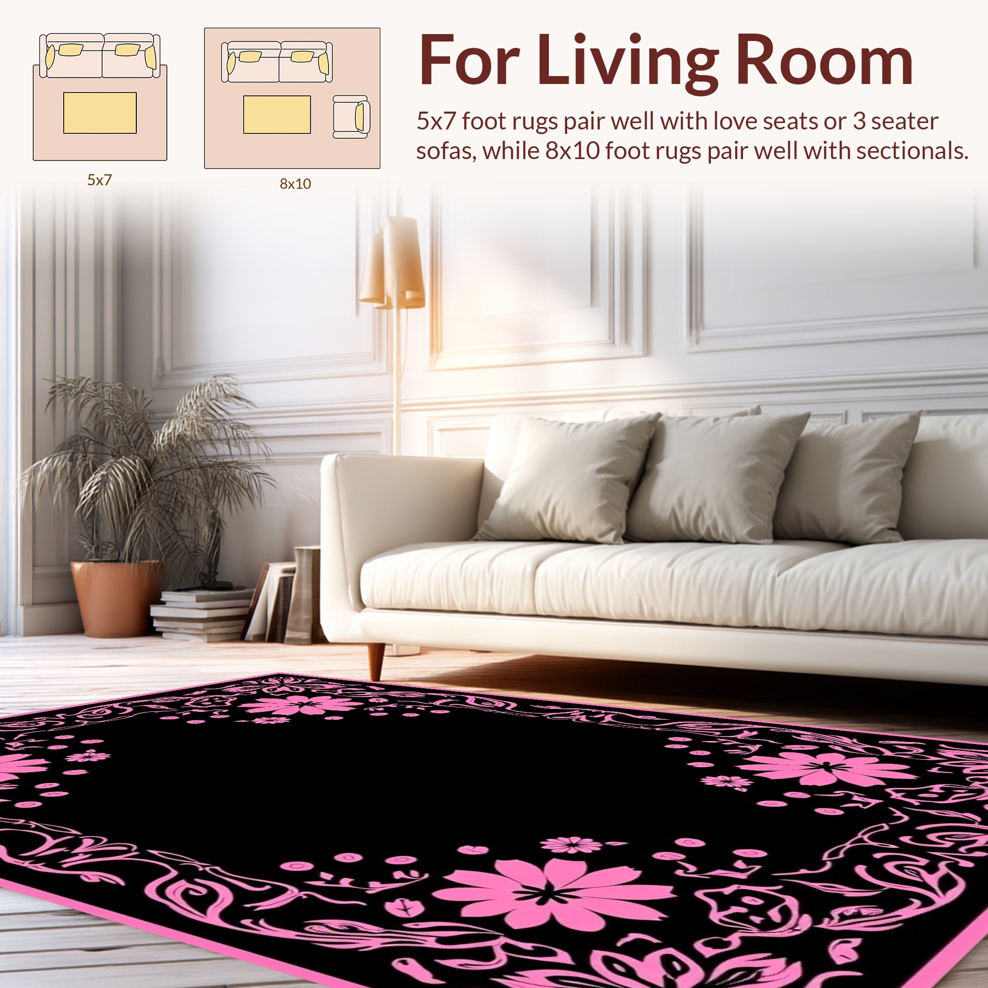 Bountiful Floral Frame Design Rug