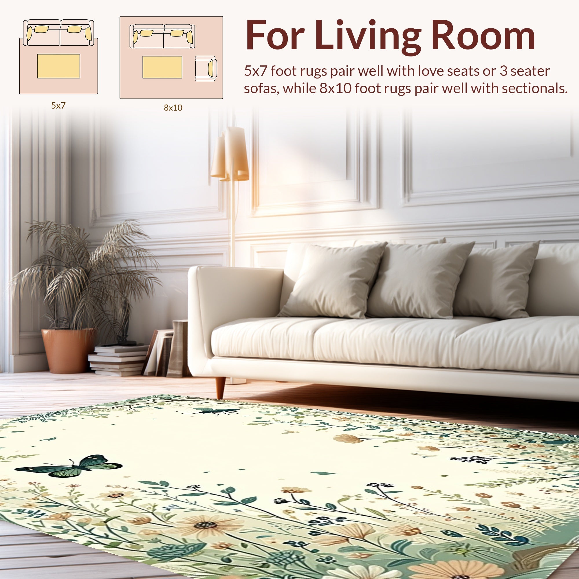 Whimsical Garden With Butterflies And Bees Rug