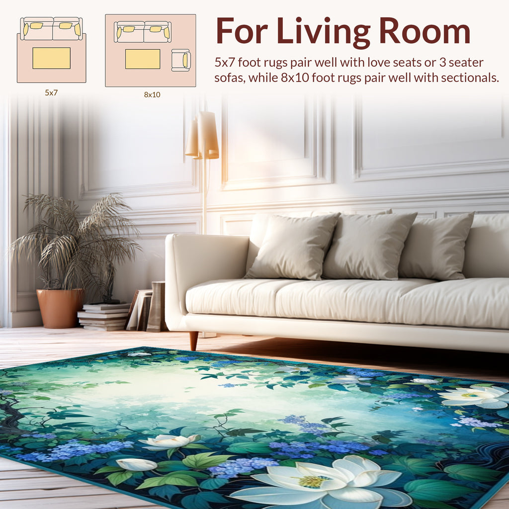 Whimsical Forest Floral Design Rug