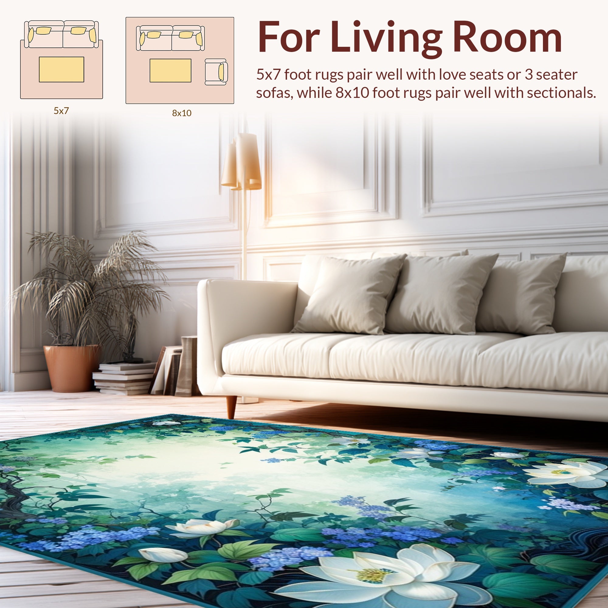 Whimsical Forest Floral Design Rug