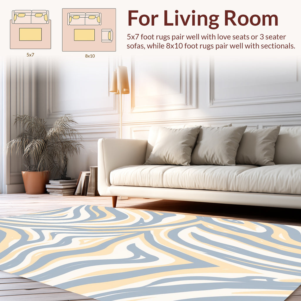 Abstract Swirls Soft Harmony Pattern Rug