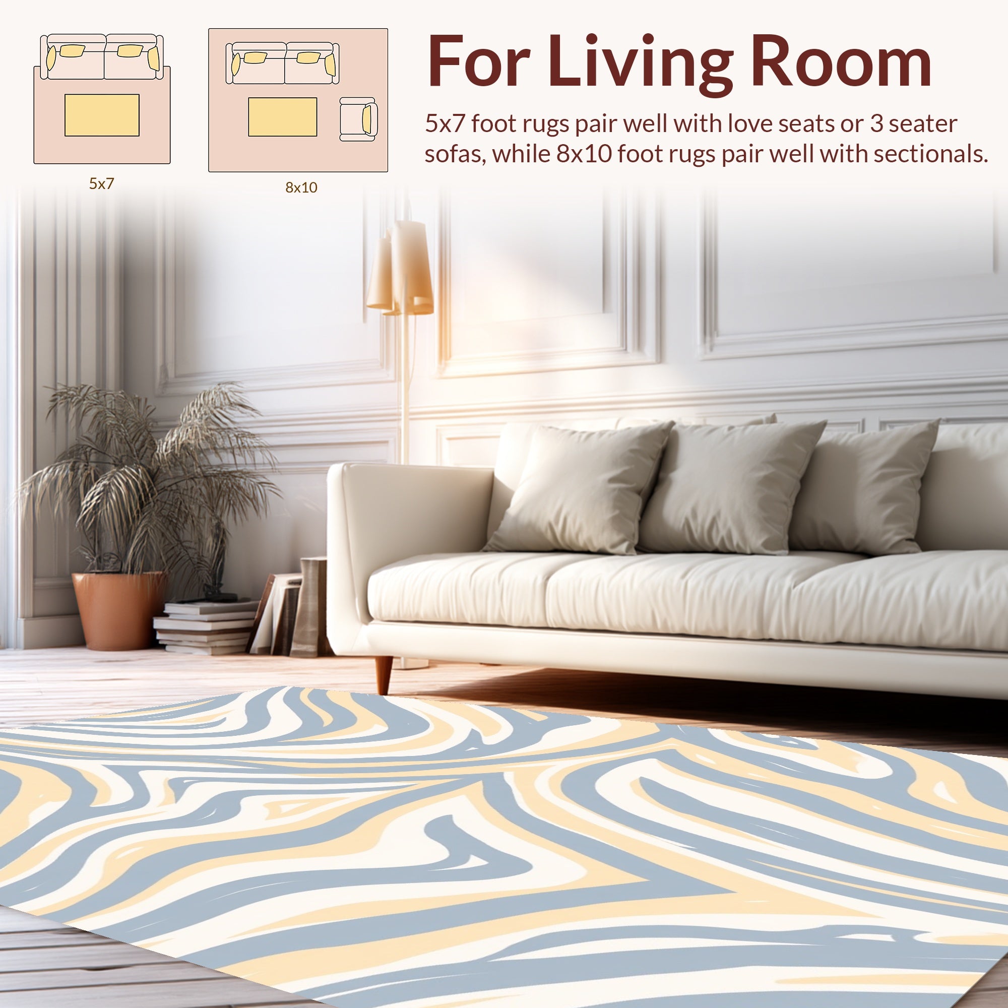 Abstract Swirls Soft Harmony Pattern Rug