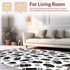 Scribbled Boxing Glove Flower Pattern Rug
