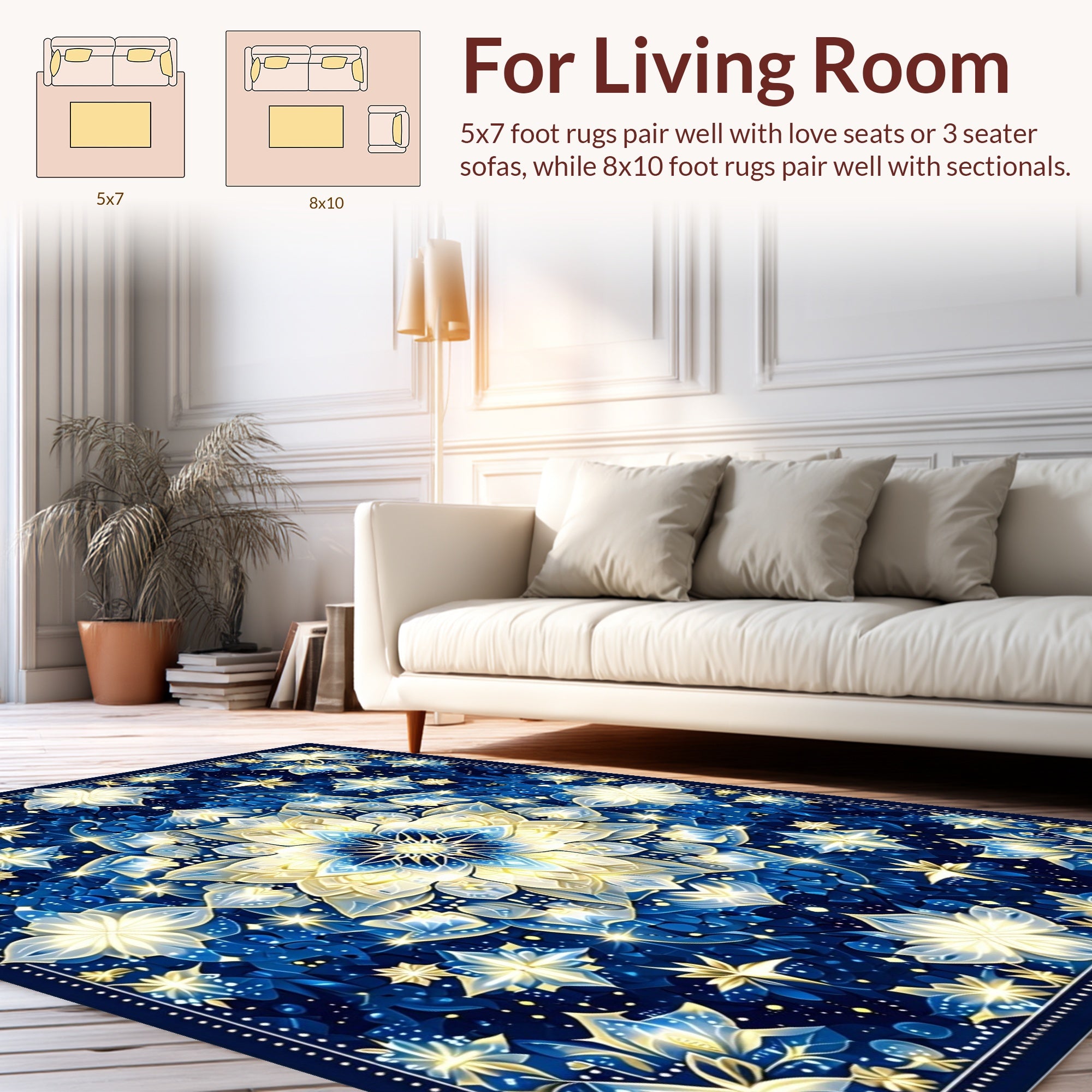 Celestial Floral 4 Point Radiance Rug