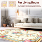Elegant Pink Rose Floral Scroll Pattern Rug