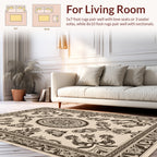 Ornate Floral And Vine Scroll Design Rug