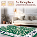 Elegant Cream Floral Border Design Rug