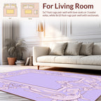 Ornate Floral Scrollwork Lilac Design Rug