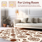 Retro Earthy Floral Pattern Rug