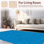 Textured Blue Wavy Pattern Rug